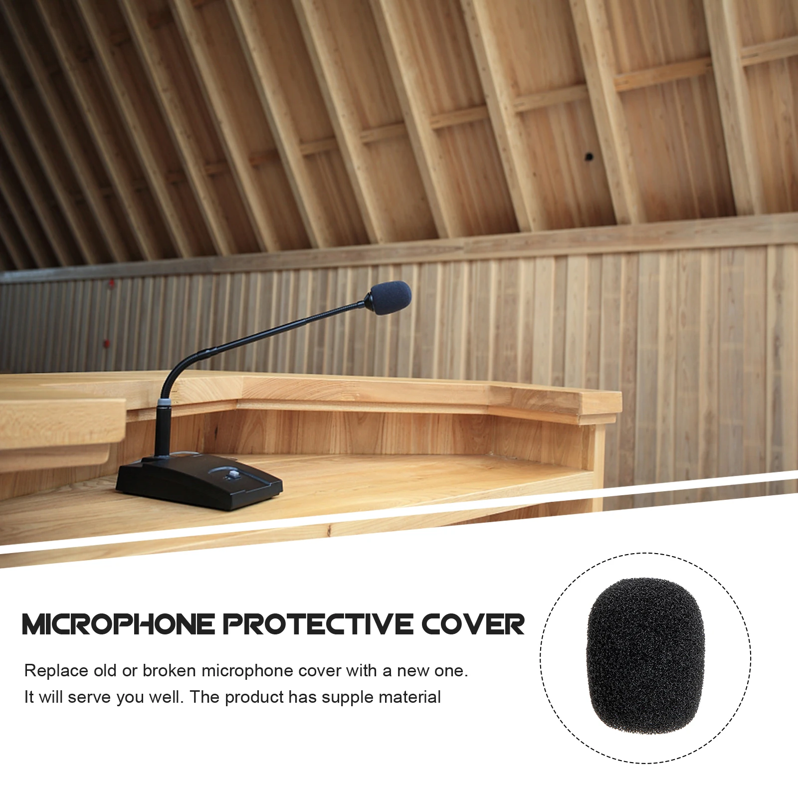 

20 Pcs Telephone Anti-blast Cotton Mic Cover Sponge Absorbing Microphone Covers