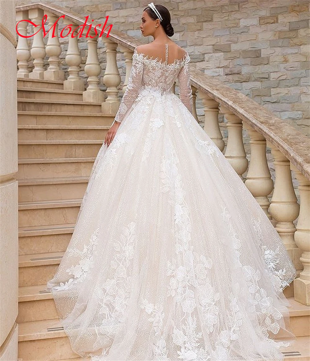 ที่กําหนดเองสีขาว Organza ชุดแต่งงานประณีต Strapless แขนยาวเจ้าสาวง่ายซิปด้านหลัง Vestido De Novia