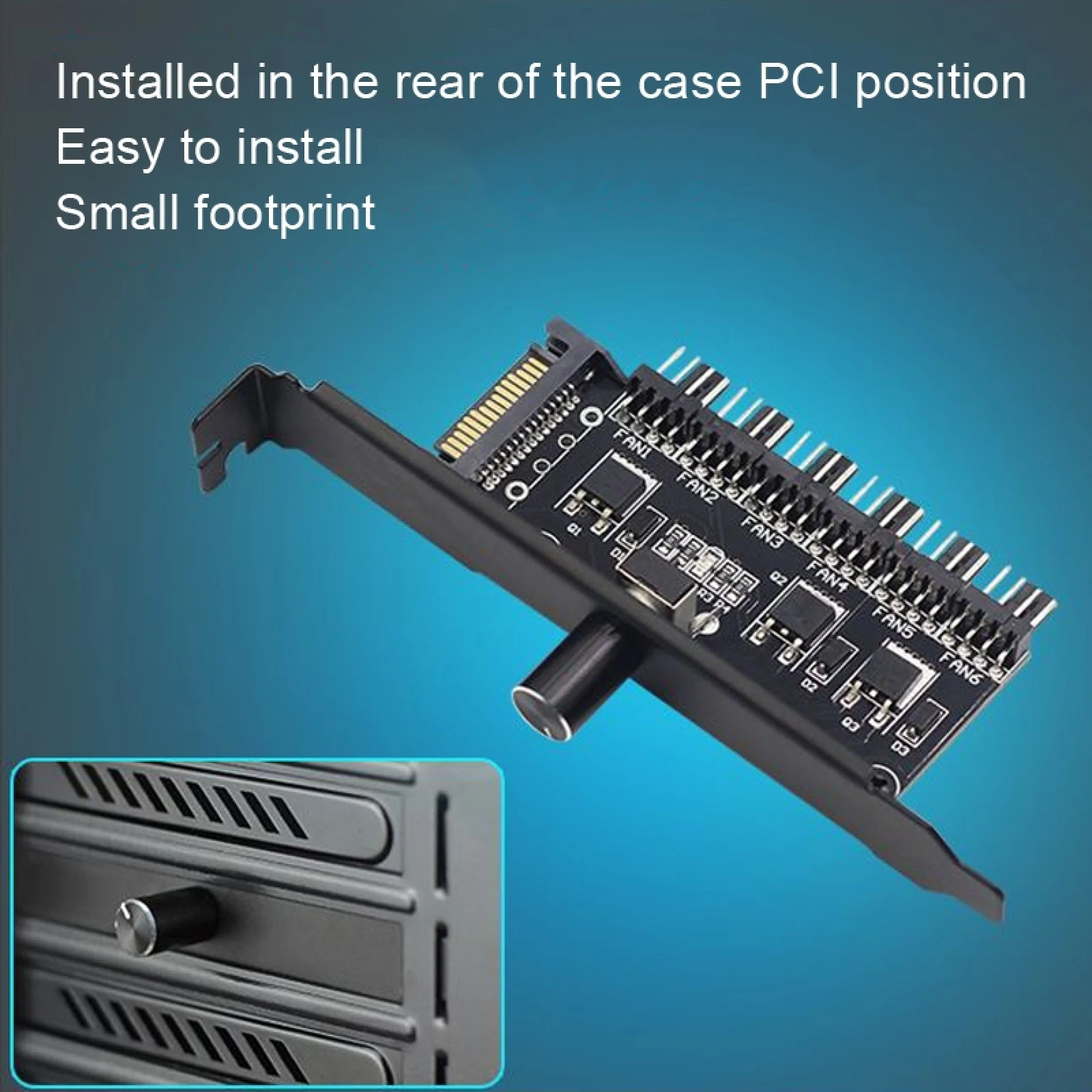 PIC Bit Case Cooling Fan Control Switch PWM 6 Way Computer Fan Speed Controller Big 4Pin SATA