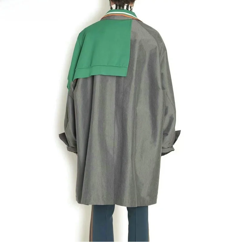

Kolor 24AW Double Color een And Bla Мужская верхняя одежда с вышивкой Jaet, пальто свободного покроя, молодежное уличное пальто