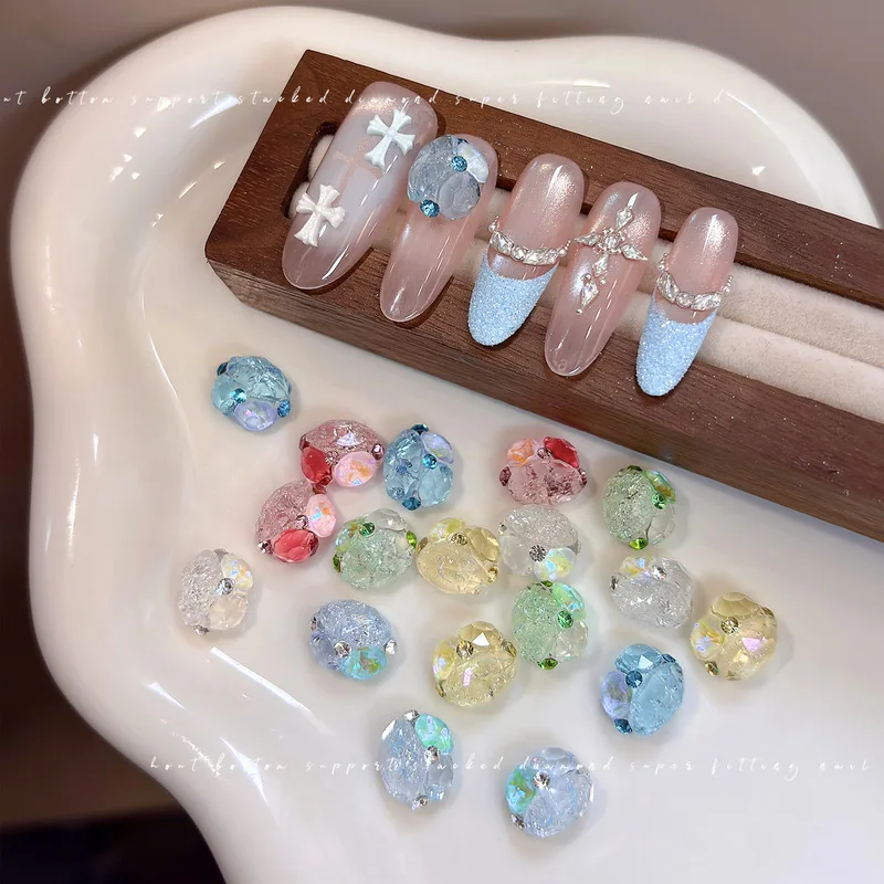 3PCS Viral No Wipe Water Droplet Top Coat Nail Gel Polish Clear 3D Crystal Plating Shaping Function Super Shiny Nail Art Gel