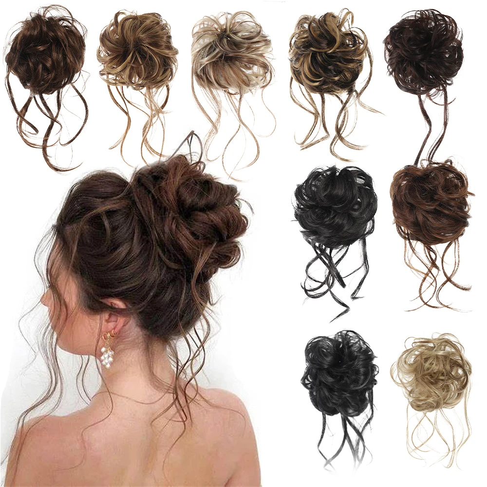 

Bouncy Synthetic Messy Curly Hair Bun Chignon - Instant Volume & Style - Chic Scrunchy Hair Band Accessory for Any Occasion