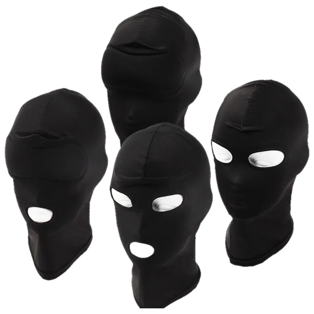 AliExpress NONE Summer Black Full Face No Hole Cover Hat Women Men Cs Balaclava Cap Sun Uv Protection Bike Motorcycle Multi-Hole Ski Mask