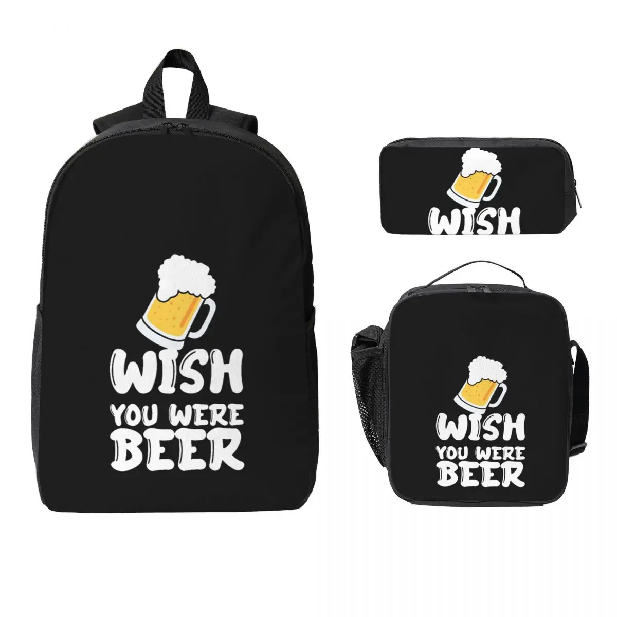 

Ain't Nothing That A Beer Can't Fix Backpack Student Boys Girls BookBag School Bag 3ps Insulated Lunch Bag Pencil Case