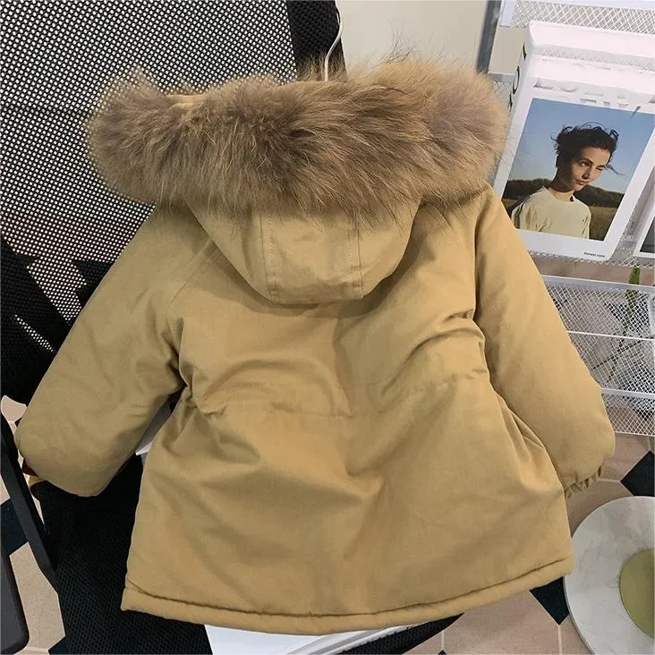 Cappotto per ragazze 2024 giacca in cotone peluche inverno moda ragazza bambino 2024 nuovo Parka in cotone per bambini tinta unita