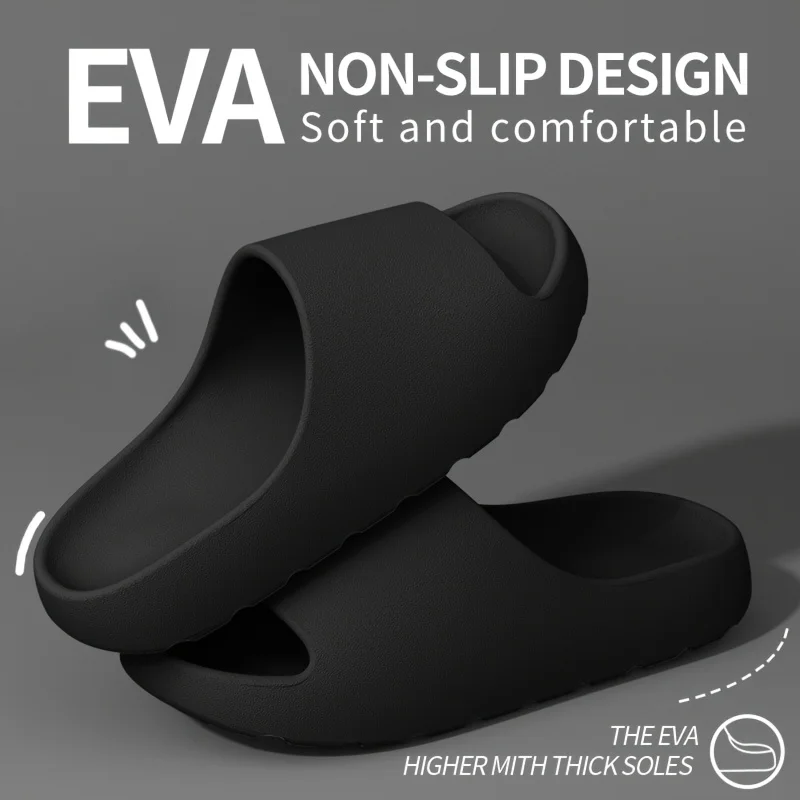 

Unisex Slip On Slippers Non Slip Indoor Outdoor Home Shoes Thickened Cushioning Sole All Season Beach Shower Fashion Slides