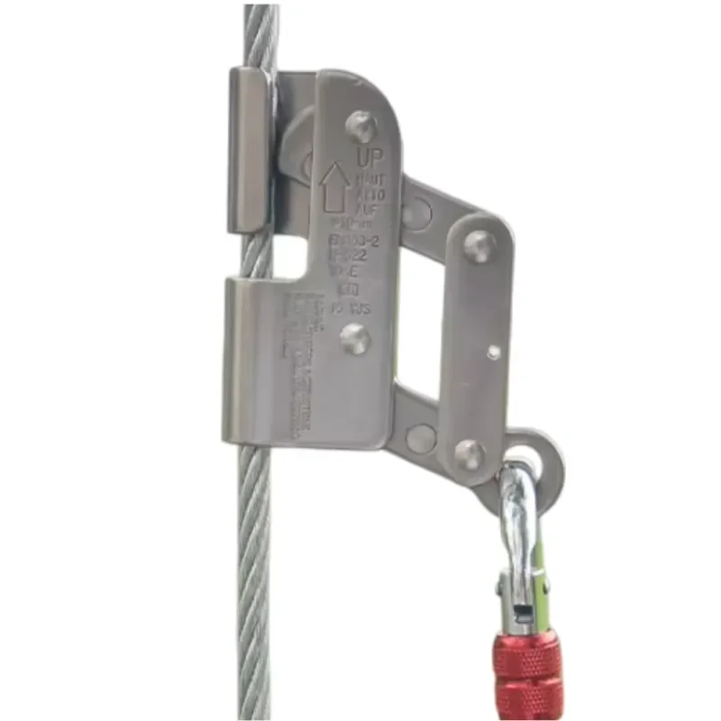 8mm 10mm 12mm High-altitude Wire Rope Fall Arrester Alloy 304 Stainless Steel Wire Rope Grab Fall Protection Equipment CE EN