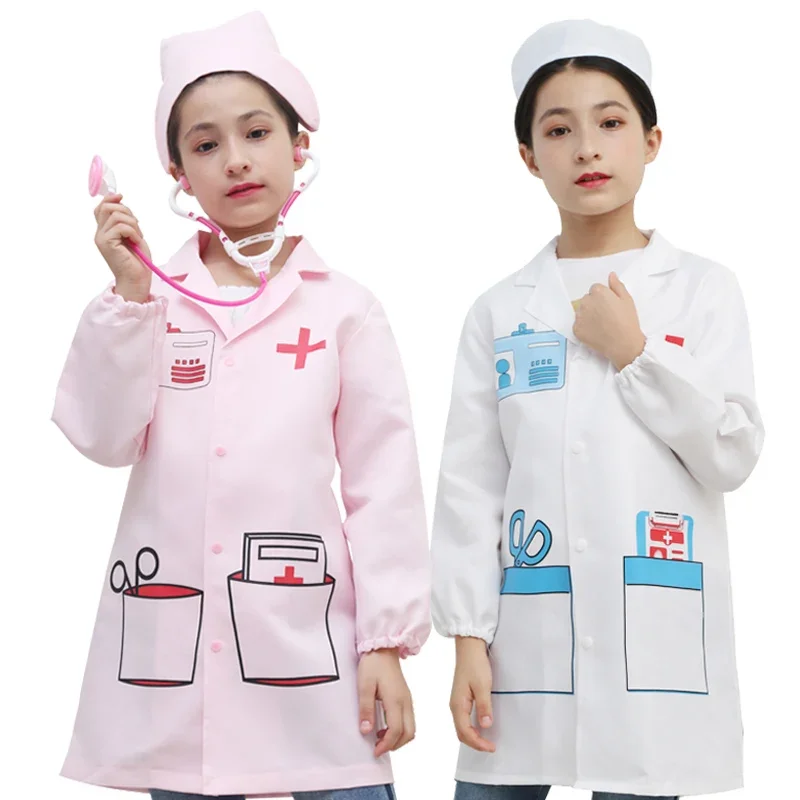 

Halloween Costume Baby Toys Set Fancy Party Birthday Kids Cosplay Costume Doctor Nurse Work Children Uniform Cross Coat