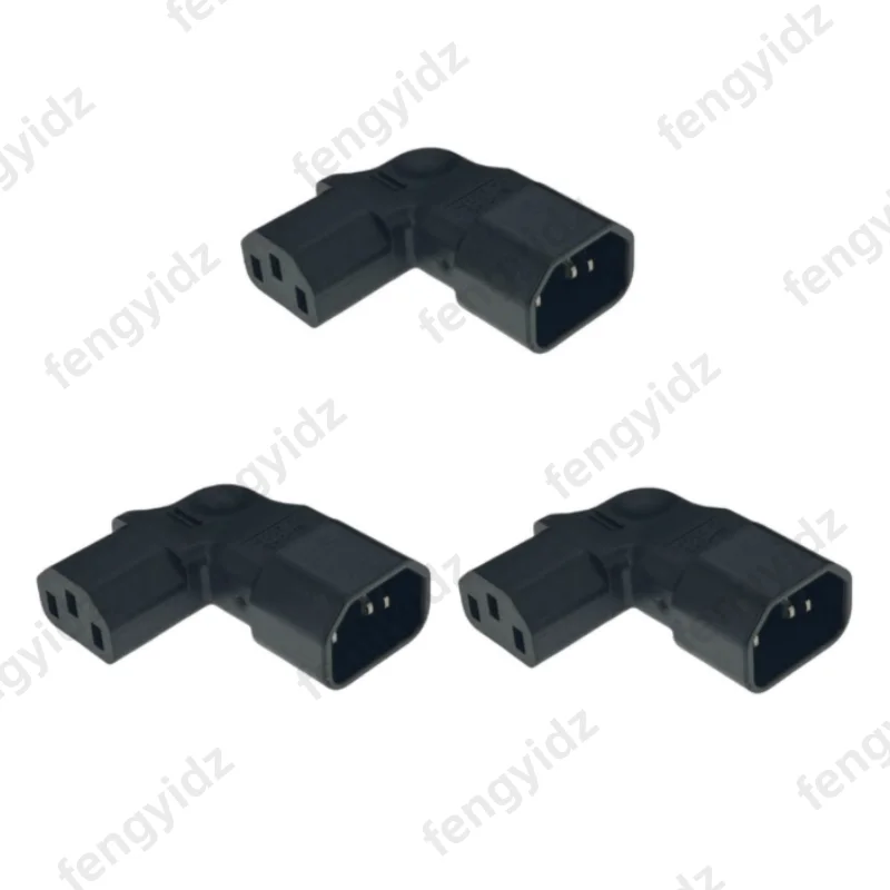 IEC 320 C14 auf C13 linker rechtwinkliger AC-Adapter IEC 3-poliger IEC 320 3-poliger Stecker auf Buchse, verlängerter 90-Grad-Winkel-AC-Konverter