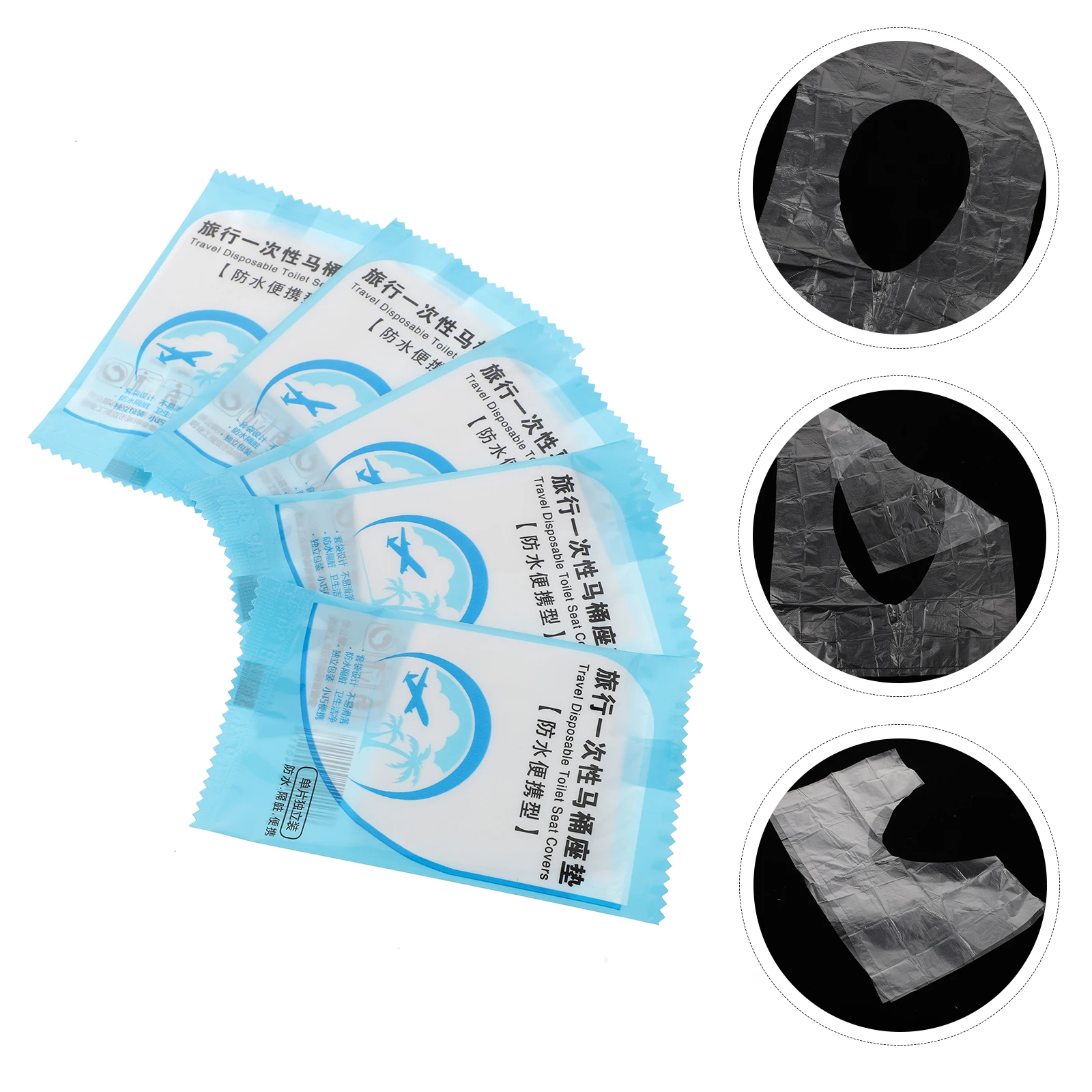 

50pcs Disposable Seat Covers Po Film Water Barrier Individually Packaged For Travel Public Restroom Portable Toilet Paper