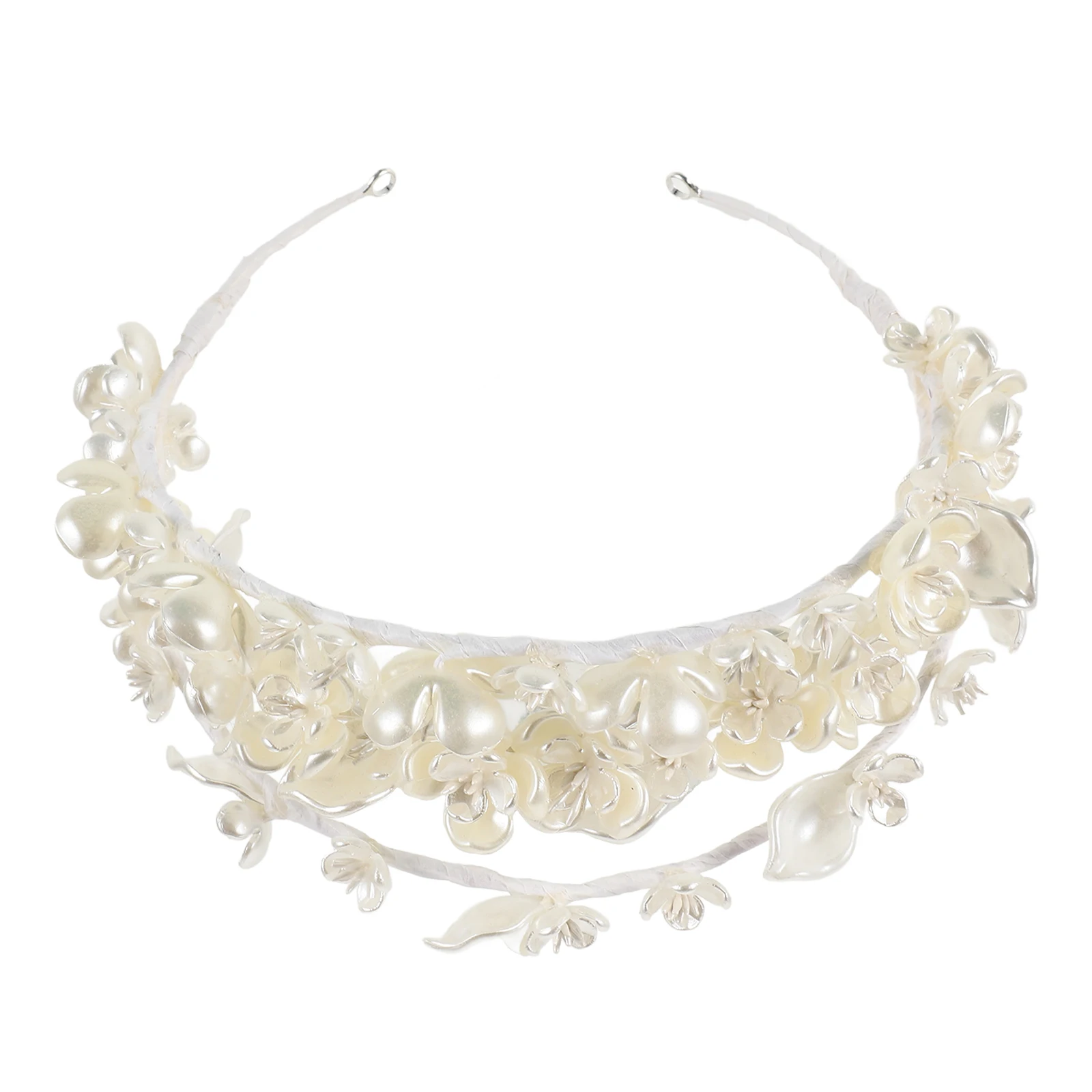 

Pearl Tiara Crown Headpiece for Bride Wedding Accessories Girls Hair Decor Elegant Retro Bridal Party Banquet Photoshoot