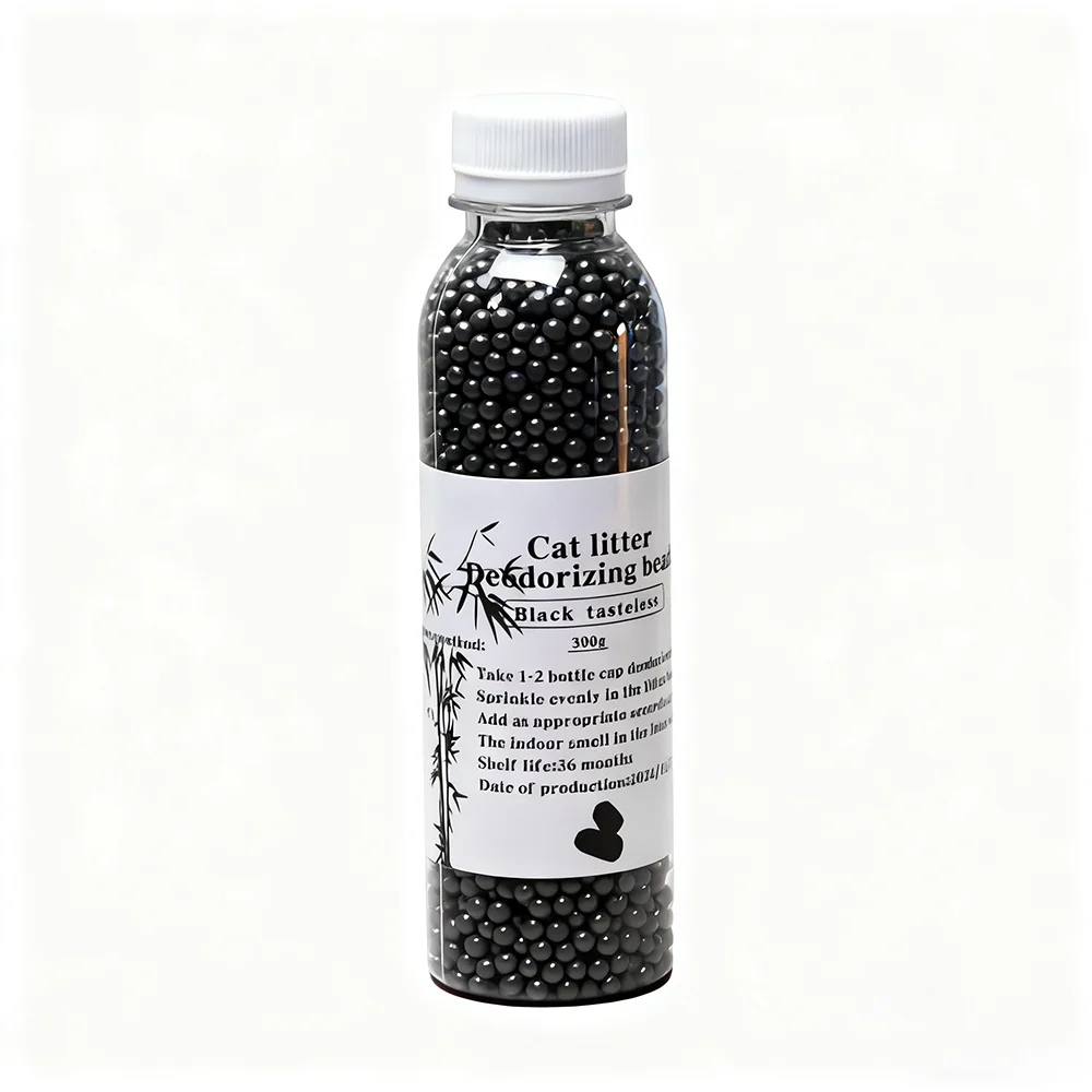 300g Heavy-Duty Black Carbon Deodorizer Beads for Cat Litter. Unscented Instant Odor Absorption. 50g/300g/500g SKUs Available