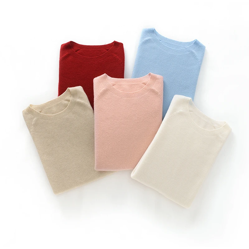 

High quality women's 100% pure cashmere pullover luxury brand knitted sweater loose round neck Tops Pull Jumper base
