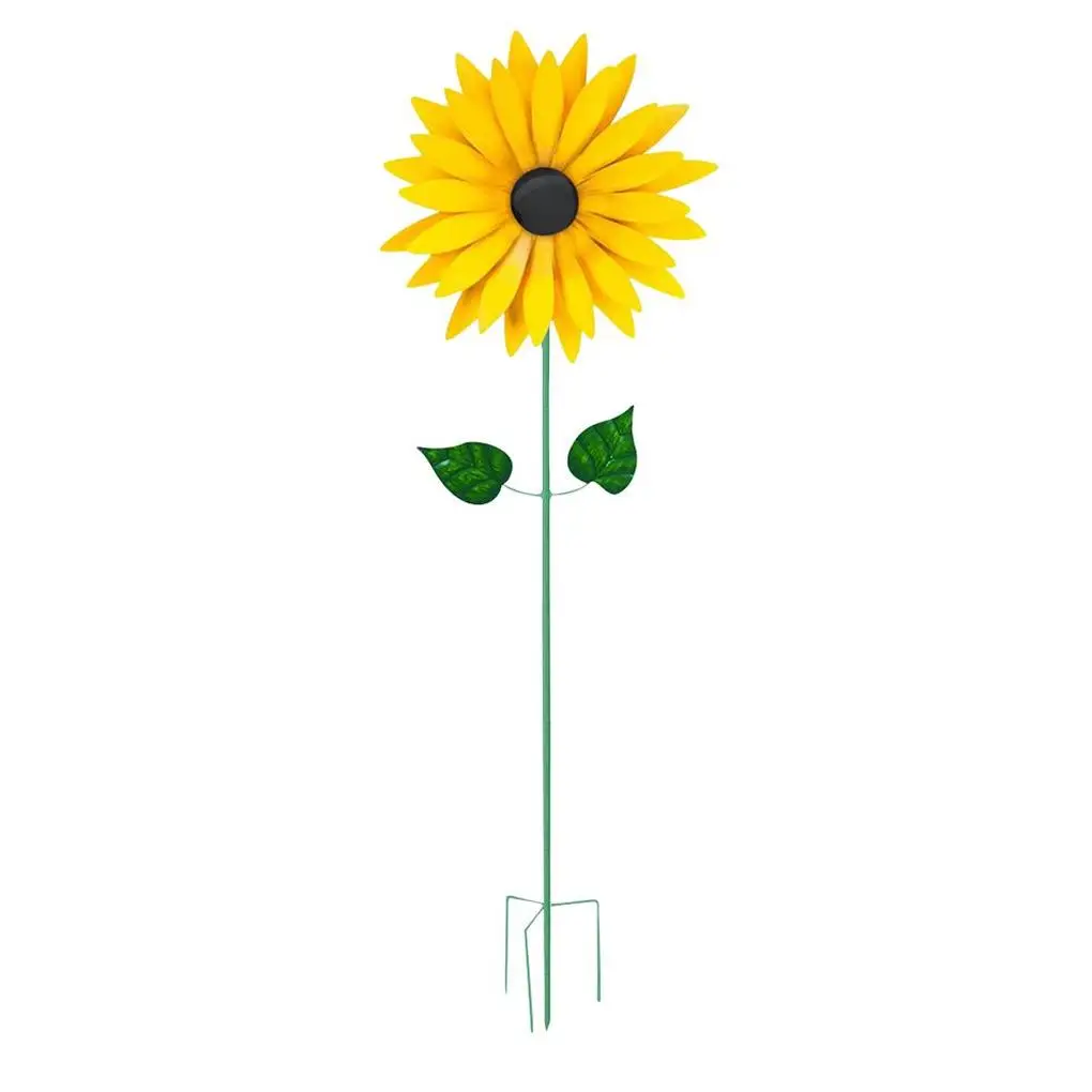 

Sunflower Windmill Metal Windmill Garden Stake Wind Sculptures for Balcony Patio Lawn Decoration