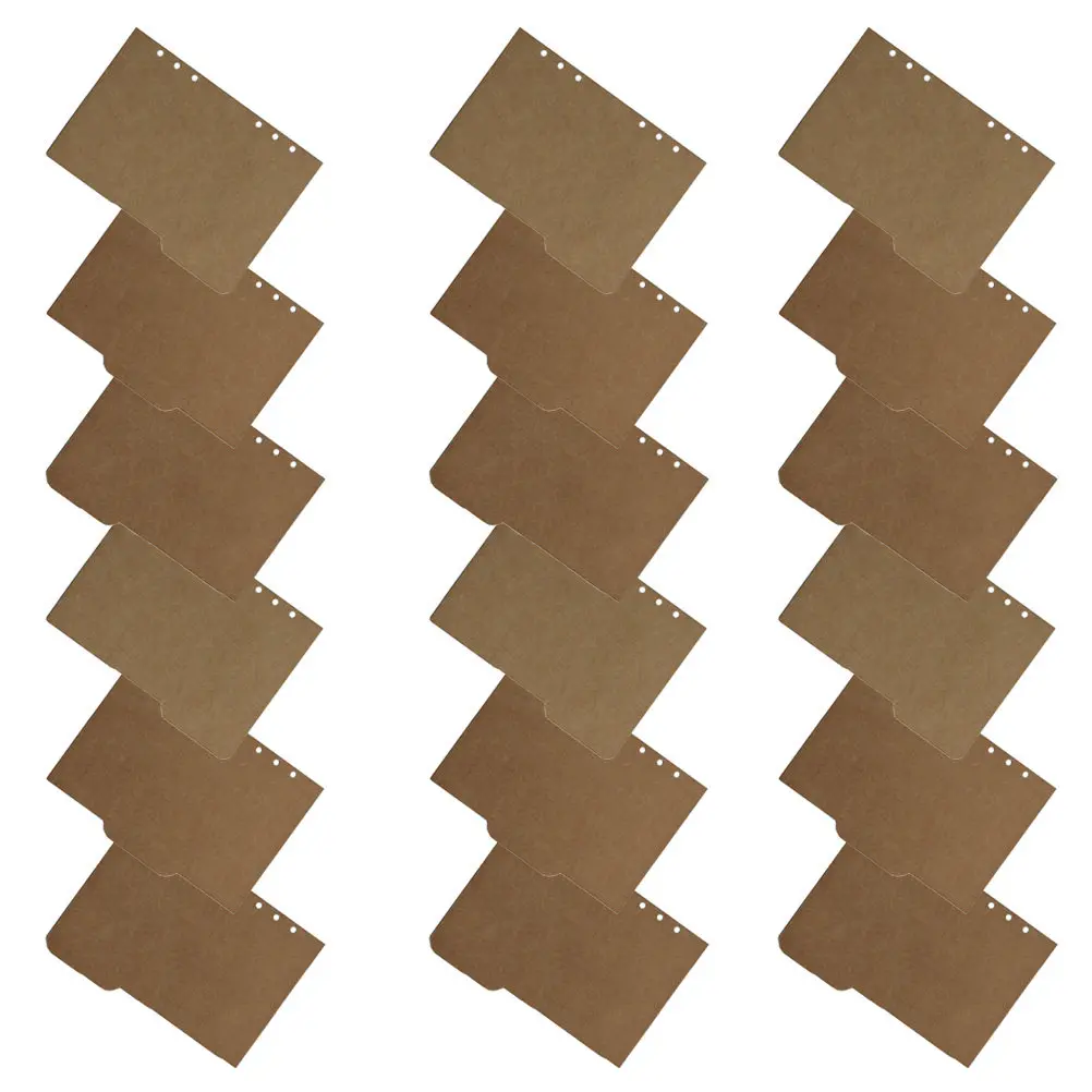 18Pcs A5 Kraft Paper Index Dividers Binder Accessories with Sturdy Bend-Resistant Material for Quick Reference in Study Work