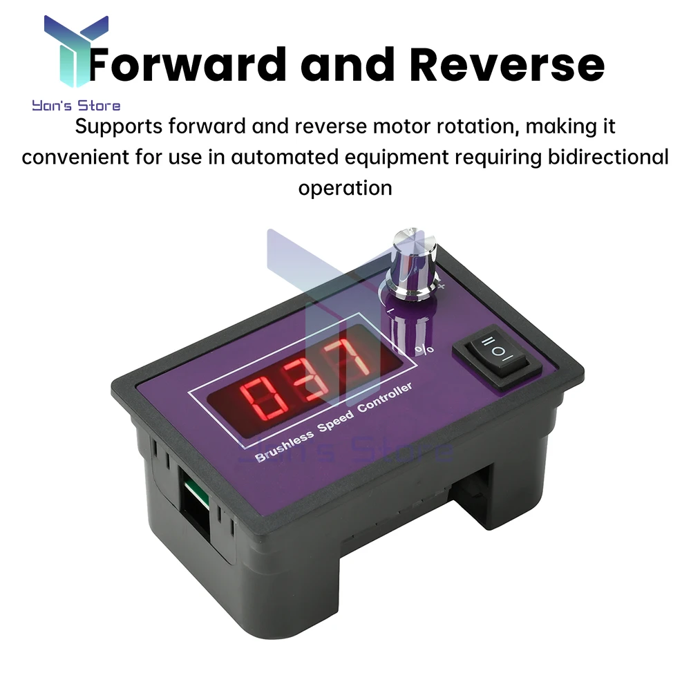 وحدة تحكم في سرعة محرك التيار المستمر PWM 10-55V 15A بدون فرش ثلاث مراحل مستشعر القاعة خالية من الأمام عكس للأتمتة الصناعية #6