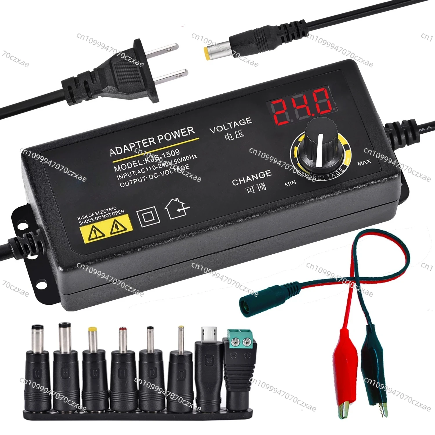 3-36V Adjustable Voltage Power Adapter K, JS-1509 Stepless Adjustable 3-12V Digital Display 3-24V5A Universal
