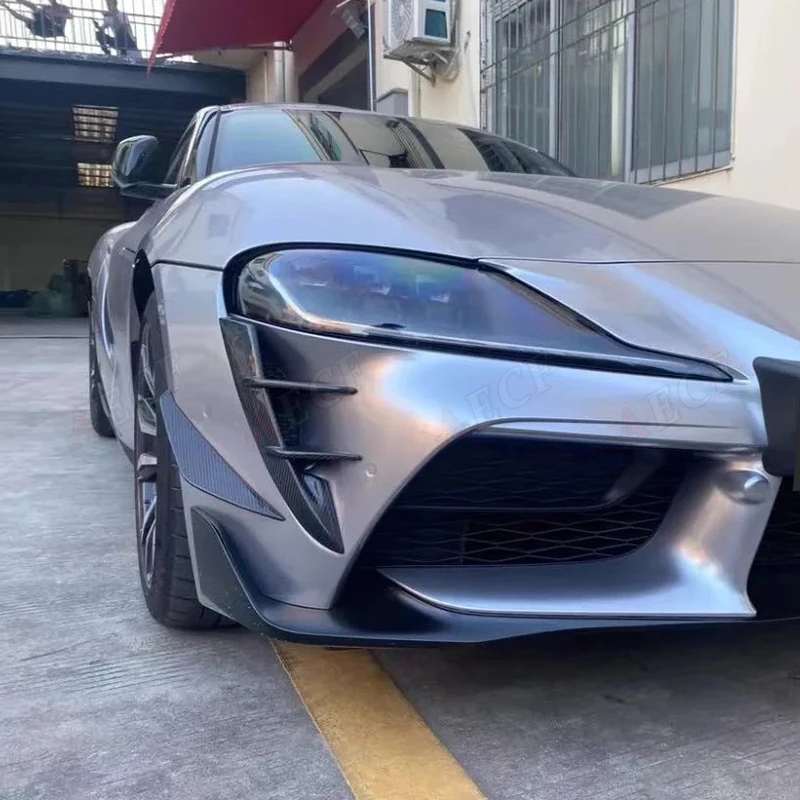 

Car Front Bumper Splitter For Toyota Supra GR A90 A91 MK5 2019-2023 Carbon Fiber Side Fins Canards Spoiler Air Intake Vent Cover