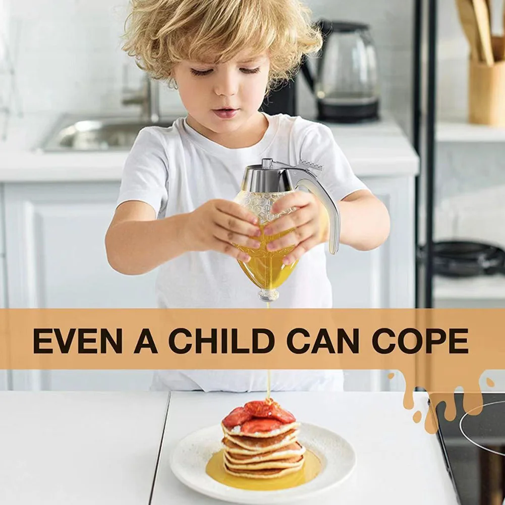 

Syrup Dispenser No Drip Honey Special Pot Honey Comb Shaped Honey Jar for Sugar Juice Storage Squeeze Bottle