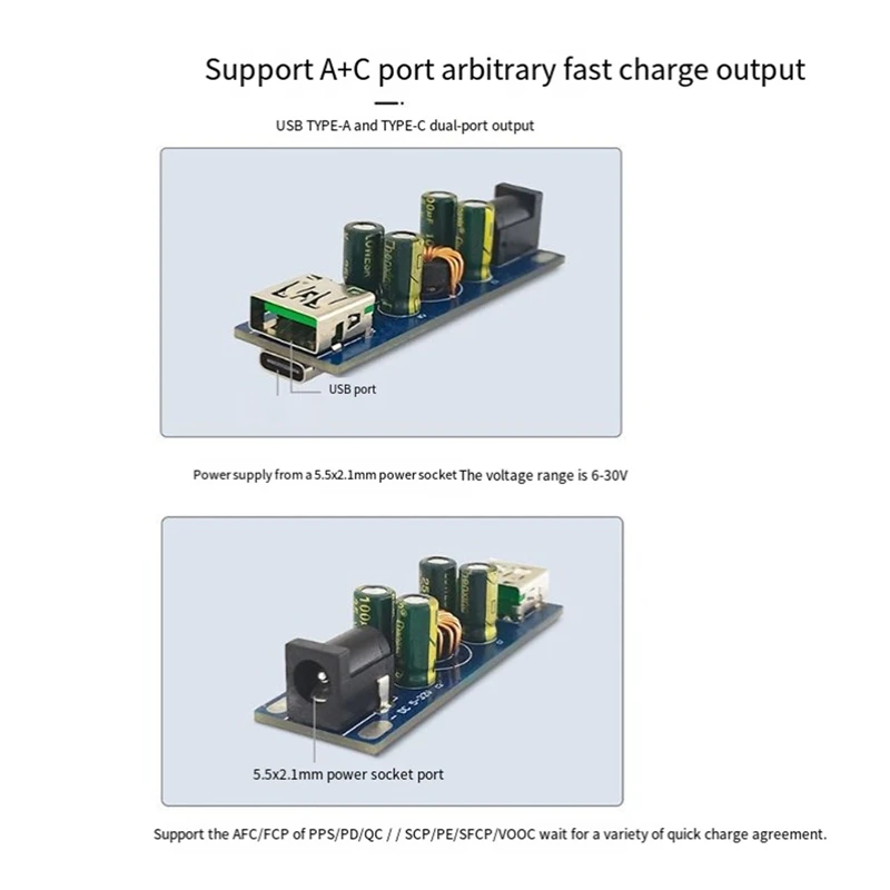 وحدة شحن سريع للهاتف الخلوي ، QC4.03.0 ، فلاش فووك والتفاح ، بروتوكول SW3518 ، متين ، أندرويد ، QC