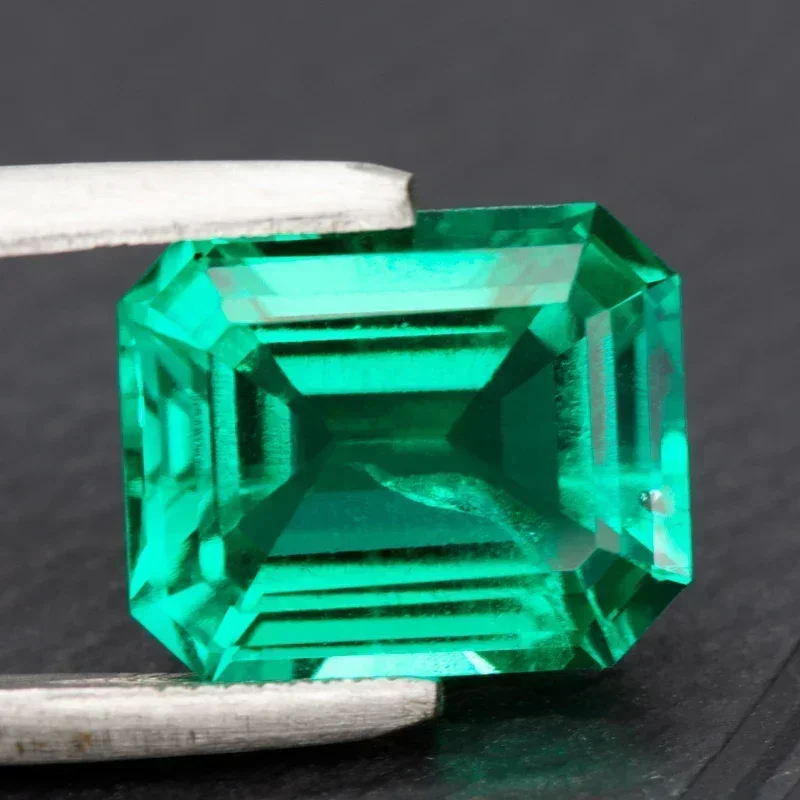 

Laboratory Columbia Emeralds Hydrothermal Hand Cutting Emerald Cut DIY with Cracks Inclusions Inside Selectable AGL Certificate
