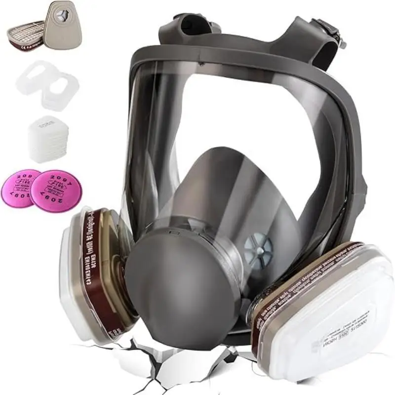 SJL 7 In 1 6800 Industrial Painting Spraying Respirator Gas Mask 3 In 1 Suit Safety Work Filter Dust Full Face Mask Gas Mask