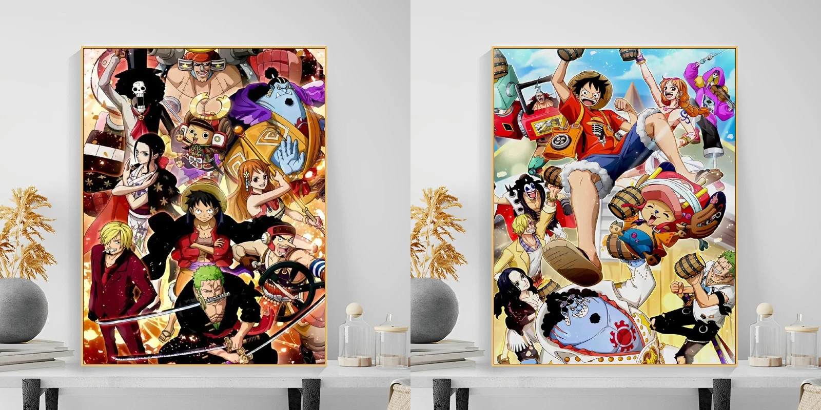 

500/1000/1200/2000PCS Jigsaw Puzzles One Piece Anime Luffy Family Activity Games for Gameroom Bedroom Home Decor Frameless