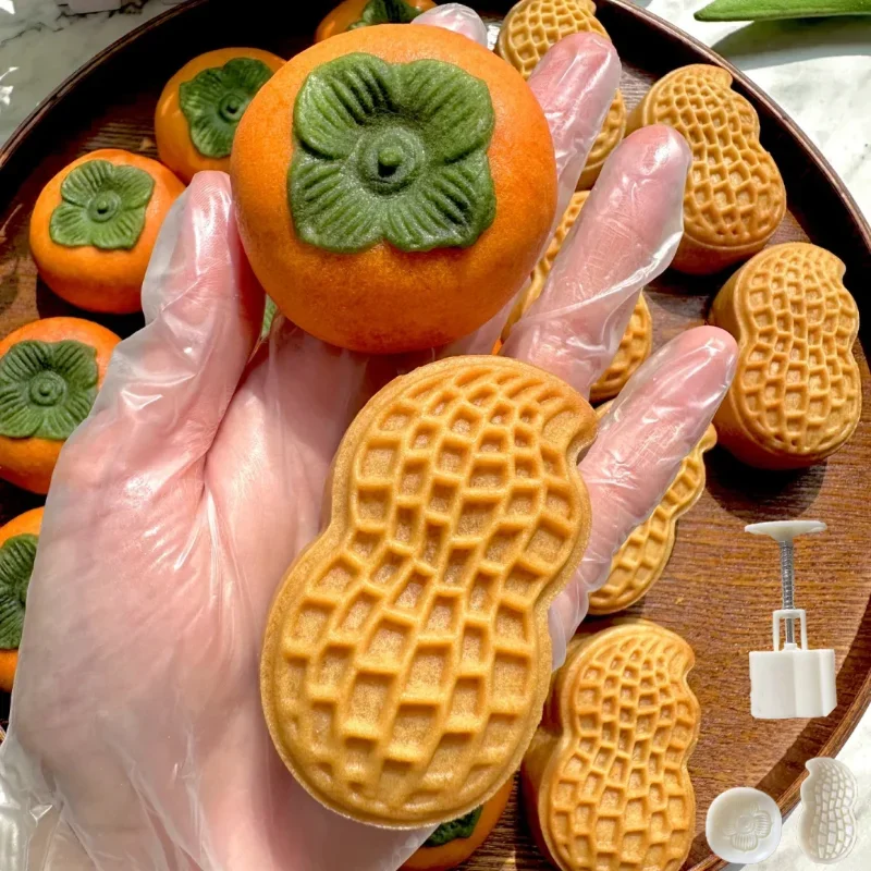Molde de pastel de luna con forma de caqui, cortador de galletas, marco de moldes prensados, herramientas de pastelería crujientes para hornear, postre