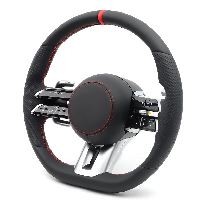 

Автомобильный руль с красной строчкой для Mercedes Benz AMG W117 W166 W177 S500 G500 W205 W213 W216 W463 W212 G55 W217 W218 W222 W253