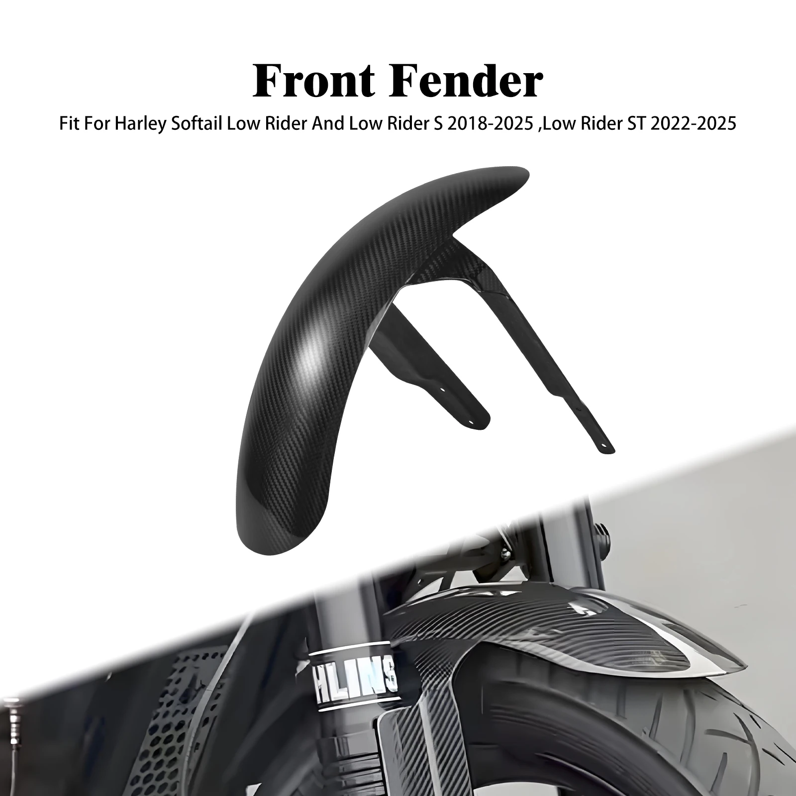 

Motorcycle Front Fender Wheel Wrap Mudguard Cover For Harley Softail Low Rider/S FXLRS‌ 2018-2025 Low Rider ST FXLRST‌ 2022-2025