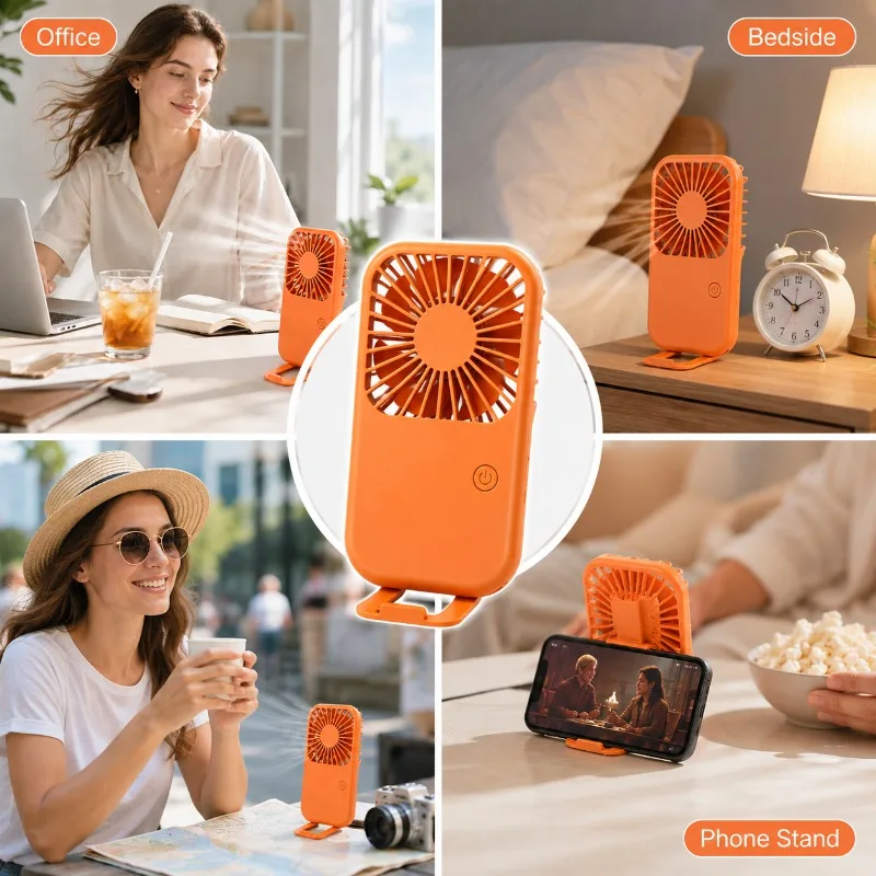 Ultra-thin Portable Pocket Fan 3-speed Wind Adjustable Handheld Fan Desk Outdoor Travel Dormitory Desktop Usb Charging