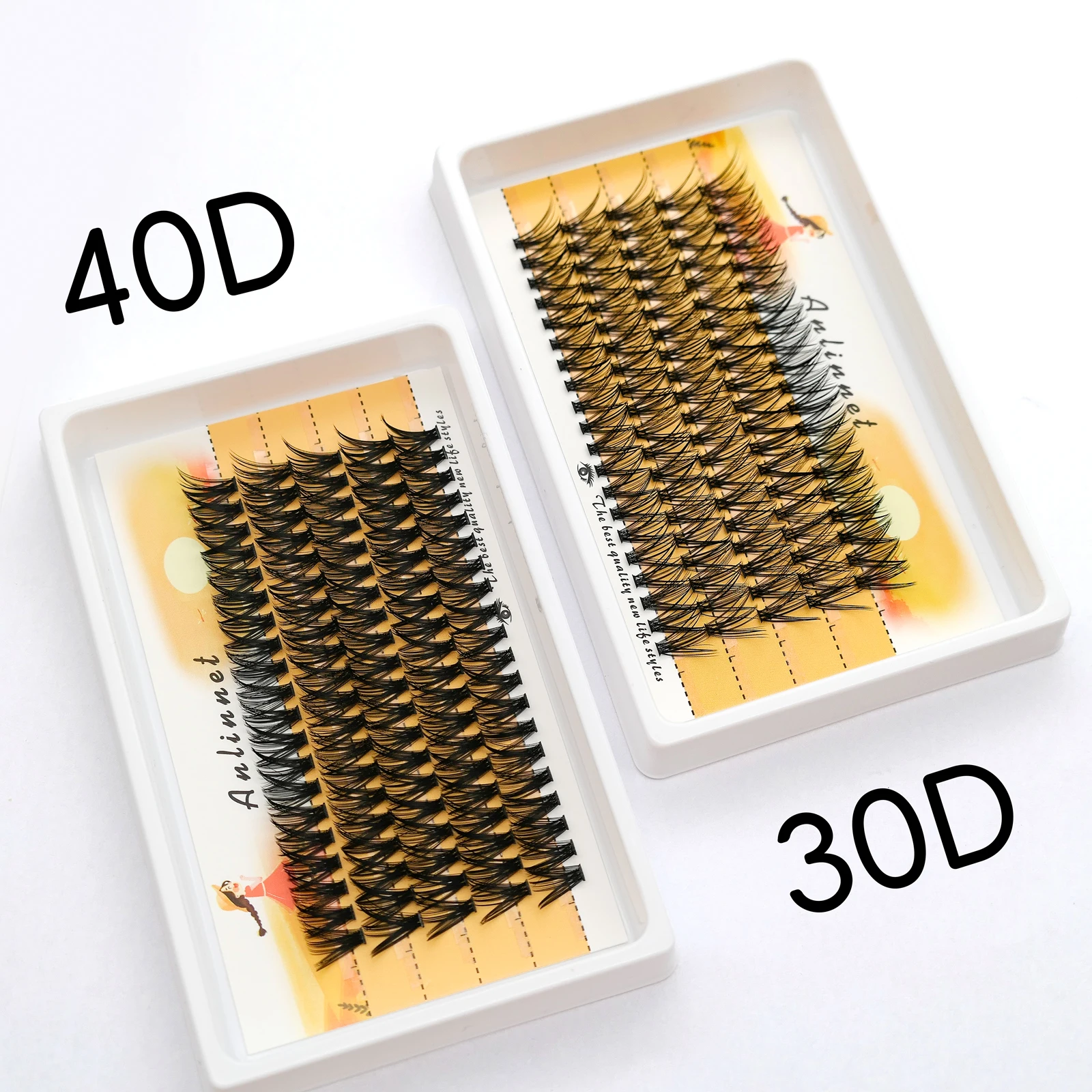 100 Cluster mit 30D/40D/50D Make-up-Wimpern, natürliche Wimpernverlängerung, Wimpernclustern, persönliches Pfropfwerkzeug für falsche Wimpern