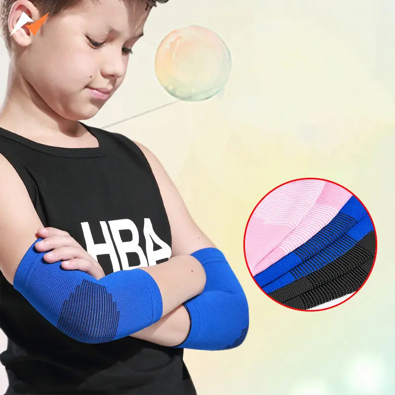 1 paio di bambini compressione manica del braccio basket danza calcio ginocchiera manica bambini gomito ginocchio protezione della caviglia