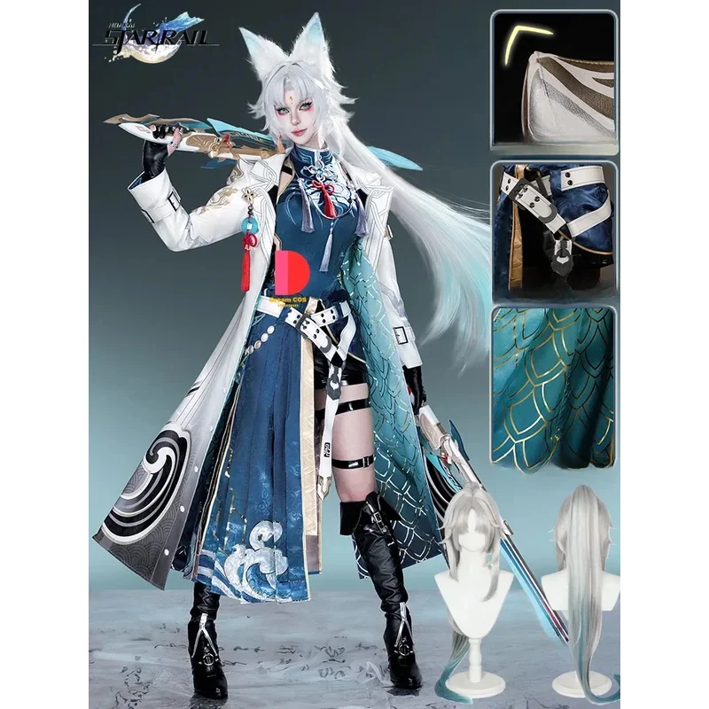 

Hot Sale Honkai Star Rail Feixiao Exclusive Design Game Uniform Headwear FeiXiao Cosplay Costume Halloween Party Anime Cos