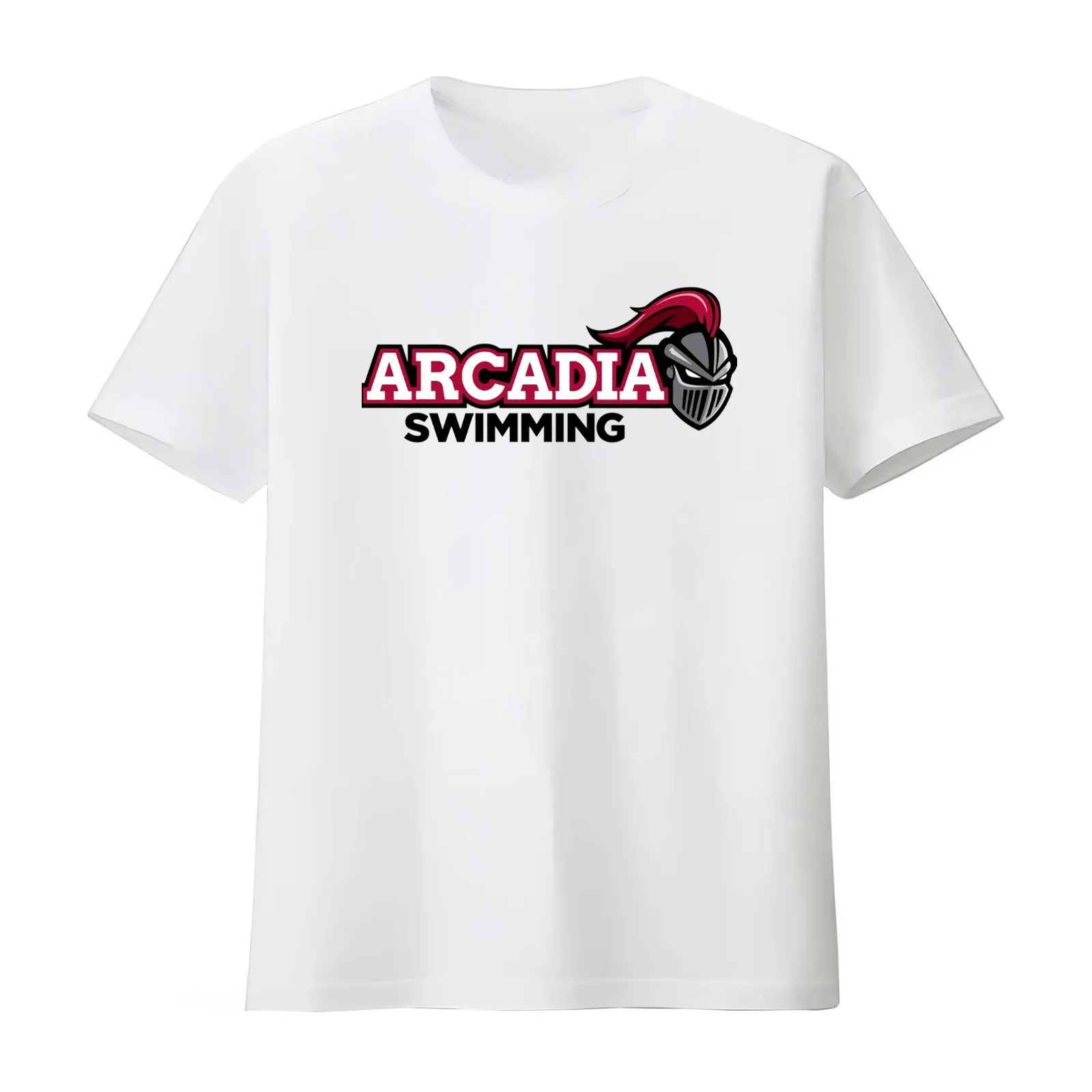 Arcadia Swimming Classic T-Shirt Summer Casual Cotton Tee Oversized Streetwear Tops Vintage Graphic Print Unisex Men Women