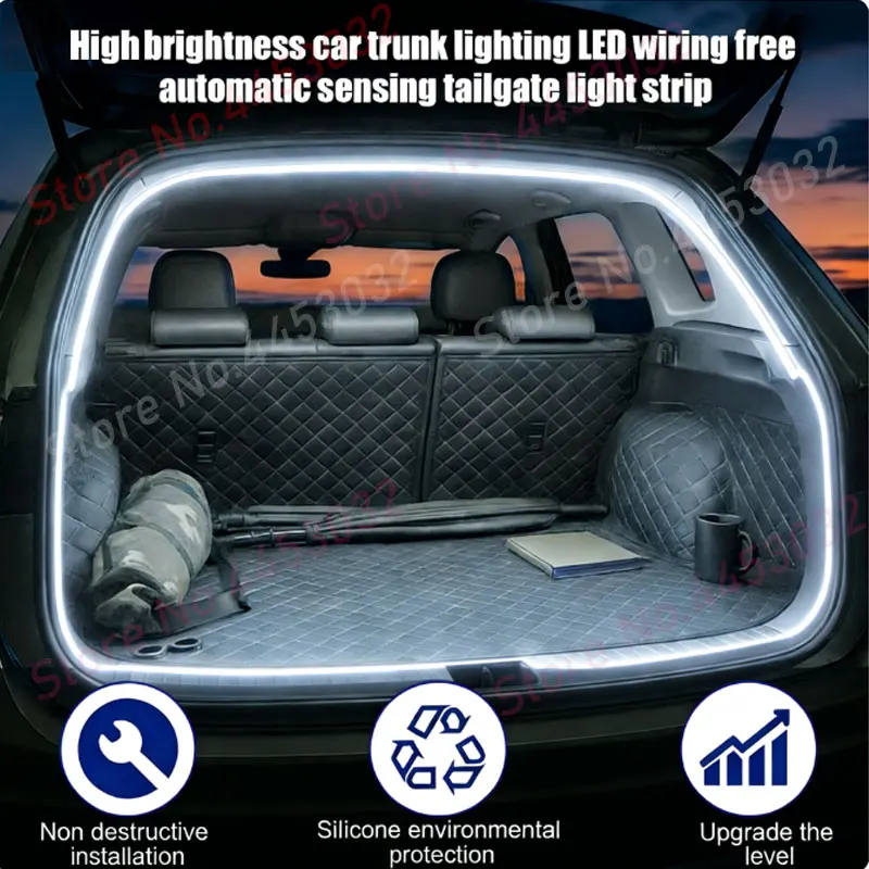 4M Car Trunk Light Strip For Chery Omoda C5 5 FX 2022 2023 LED Bright Auto-Sensing Interior Flexible Atmosphere Light 12V