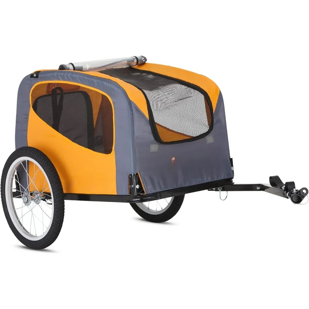 

Pet Trailer, Small and Large Pet Carts, Foldable Frame, Easy to Clean Quick Release Wheels, Universal Bicycle Hook, Pet Cart