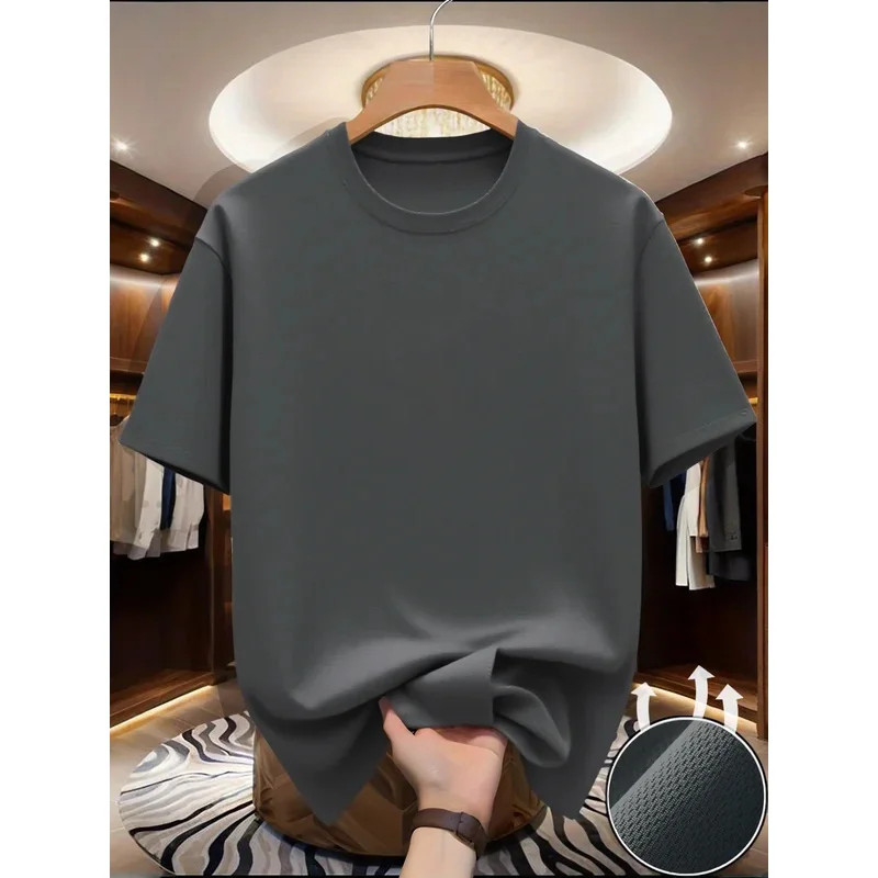 Men's Quick-Dry Sports T-Shirt, Suitable for Running and Fitness, Spring and Summer Collection, Loose Fit, Knitted Fabric