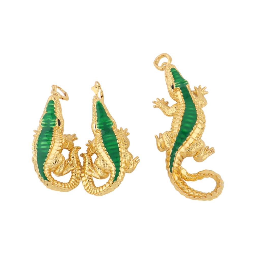 Dubai vergoldetes unbesiegbares Krokodil-Halsketten- und Ohrring-Set für Frauen, afrikanischer edler Stil, Design-Schmuck, Party-Geschenk – Detail 7