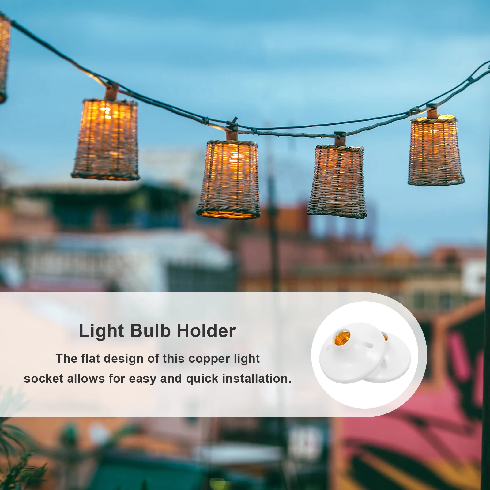 

10pcs E27 Socket Flat Lamp Holder Copper Bulb Base Mount Light Fixture Parts Home Decor Commercial Lighting Accessories