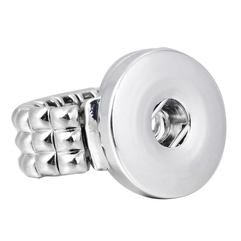 10PCS Wholesale Elastic Snap Ring Jewelry DIY 18mm Metal Snaps Button Ring For Women Fashion Jewelry