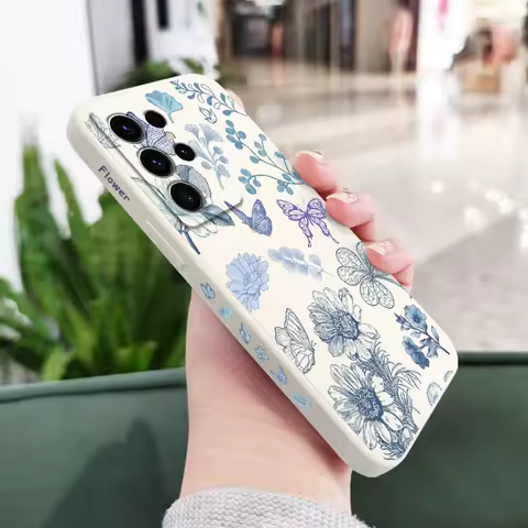 Butterfly Dance Phone Case For Samsung Galaxy S25 S24 S23 S22 S21 S20 S10 S10E Ultra Plus FE Note 20 Ultra Plus Cover