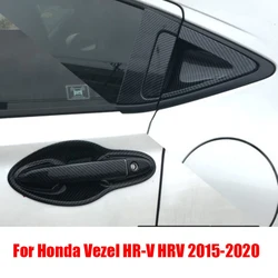 For Honda Vezel HR-V HRV 2015-2020 ABS Chrome/Carbon fiber Side front  Rear Door Handle Bowl Cover Insert Trim