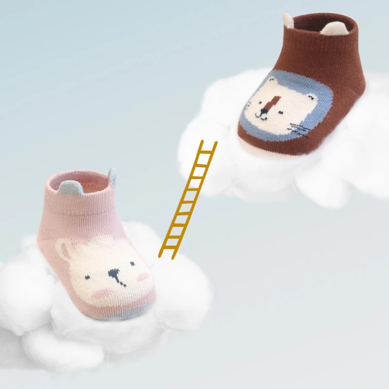 Herfst Winter Cartoon Baby Jongens Meisjes Anti Slip Boot Sokken Leuke Mode Baby Vloersokken Warme Ademende Pasgeboren Korte Sokken