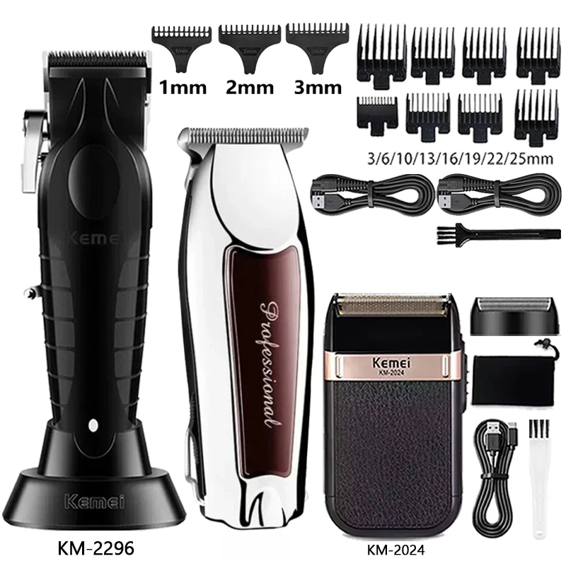 

Машинка для стрижки волос Kemei, электробритва, триммер для волос, профессиональная машинка для стрижки KM-2296 KM-2024 667, триммер для волос для мужчин, машинка для стрижки волос