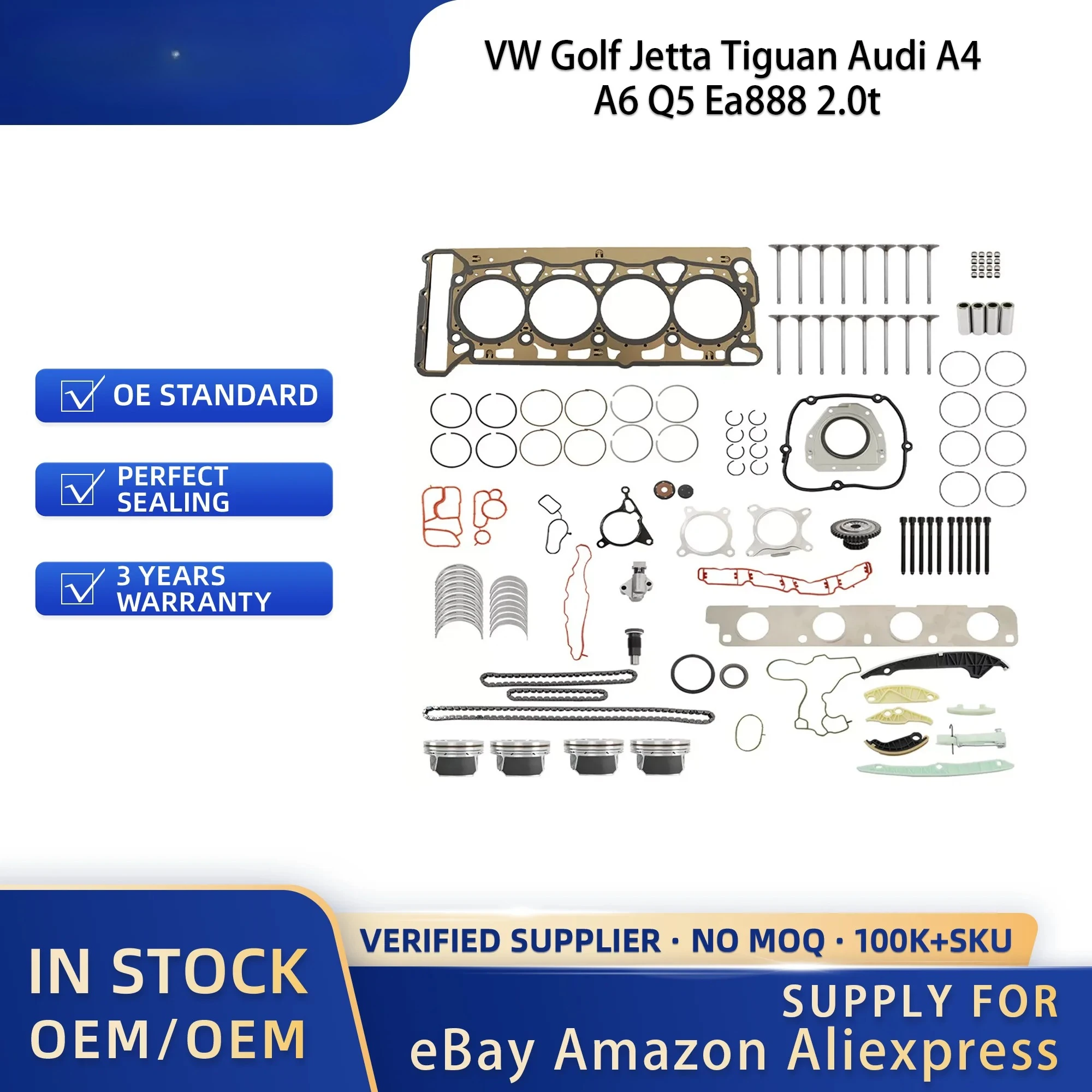 Full Gasket Set  Piston Timing Kit for VW Golf Jetta Tiguan Audi A4 A6 Q5 Ea888 2.0t 2013-2018 06H103483C 06H107065DD