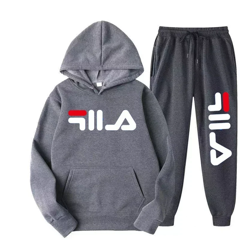 2 Pieces Sets Tracksuit Hooded Sweatshirt +Drawstring Pants Male Sport Hoodies Running Sportswear Men Women Brand Autumn Winter