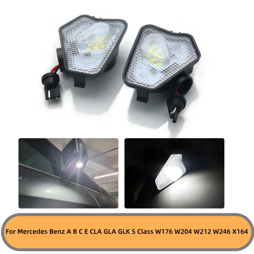 

2Pcs CANbus Error Free White LED Puddle Light, Under Side Mirror Door Welcome Light for Mercedes Benz A B C E S CLA GLA GLK Clas