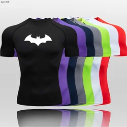 Compression Shirt Men's Long Sleeve Running T-Shirt Sun Protection Second Skin Breathable Quick Dry Rashgarda Top Sports Man Bat