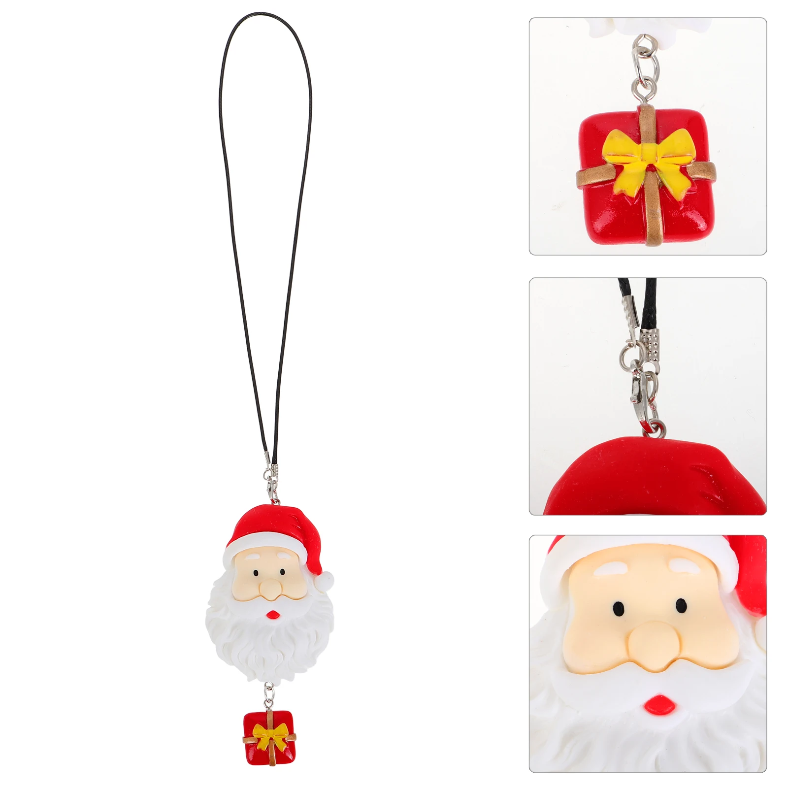 

Festive Hanging Christmas Charms Cute Decor Rear View Mirror Pendant Durable Plastic Cartoon Design Easy Installation Truck